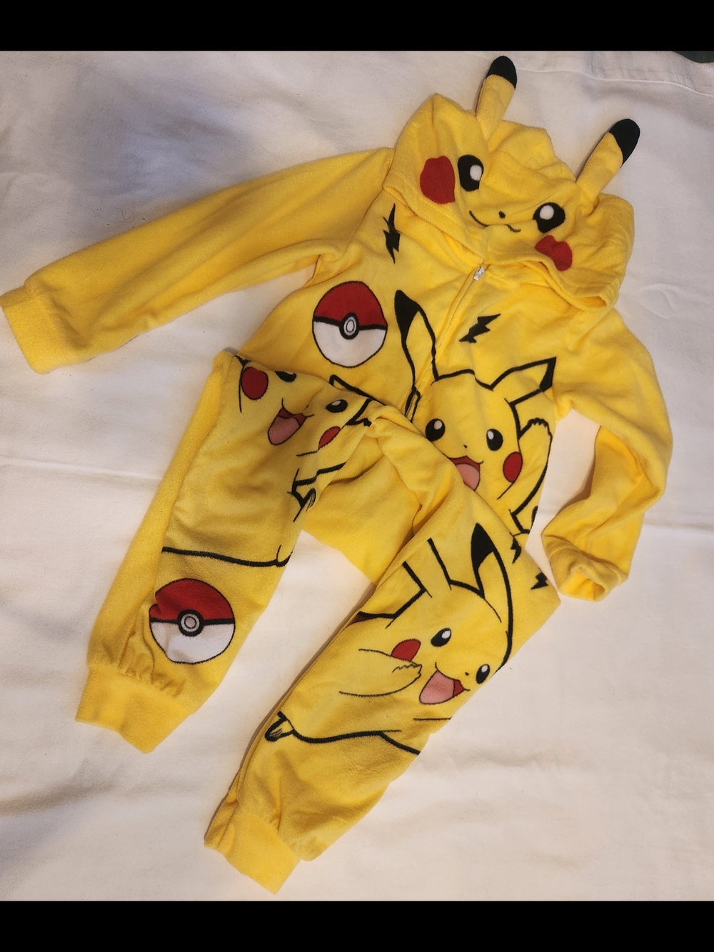Pikachu Kids Yellow Fleece Onesie with Hood